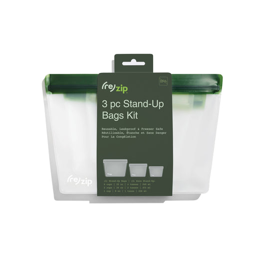 Reusable Stand-Up Storage Bags - 3 Piece Set