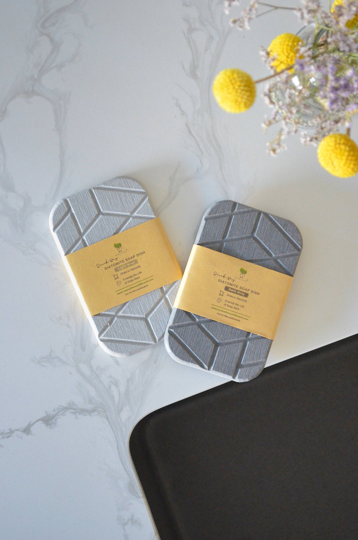 Soap Dish- Quick-Dry Diatomite - Dark Gray