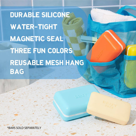 Beauty Bar Travel Case Set | 3 Containers + Cotton Mesh Bag