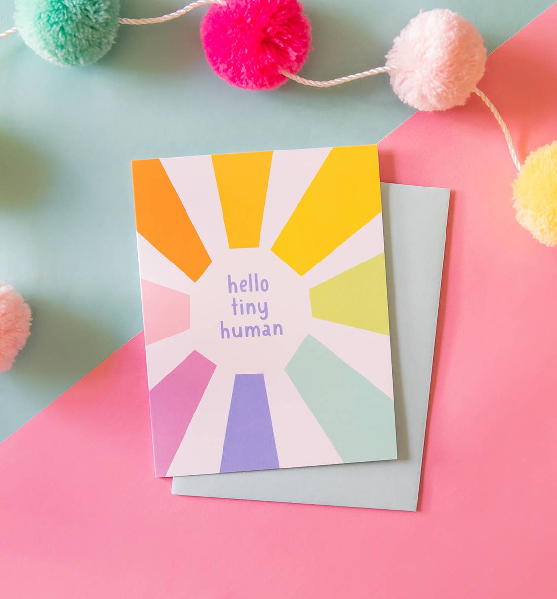 "Hello Tiny Human" New Baby Greeting Card