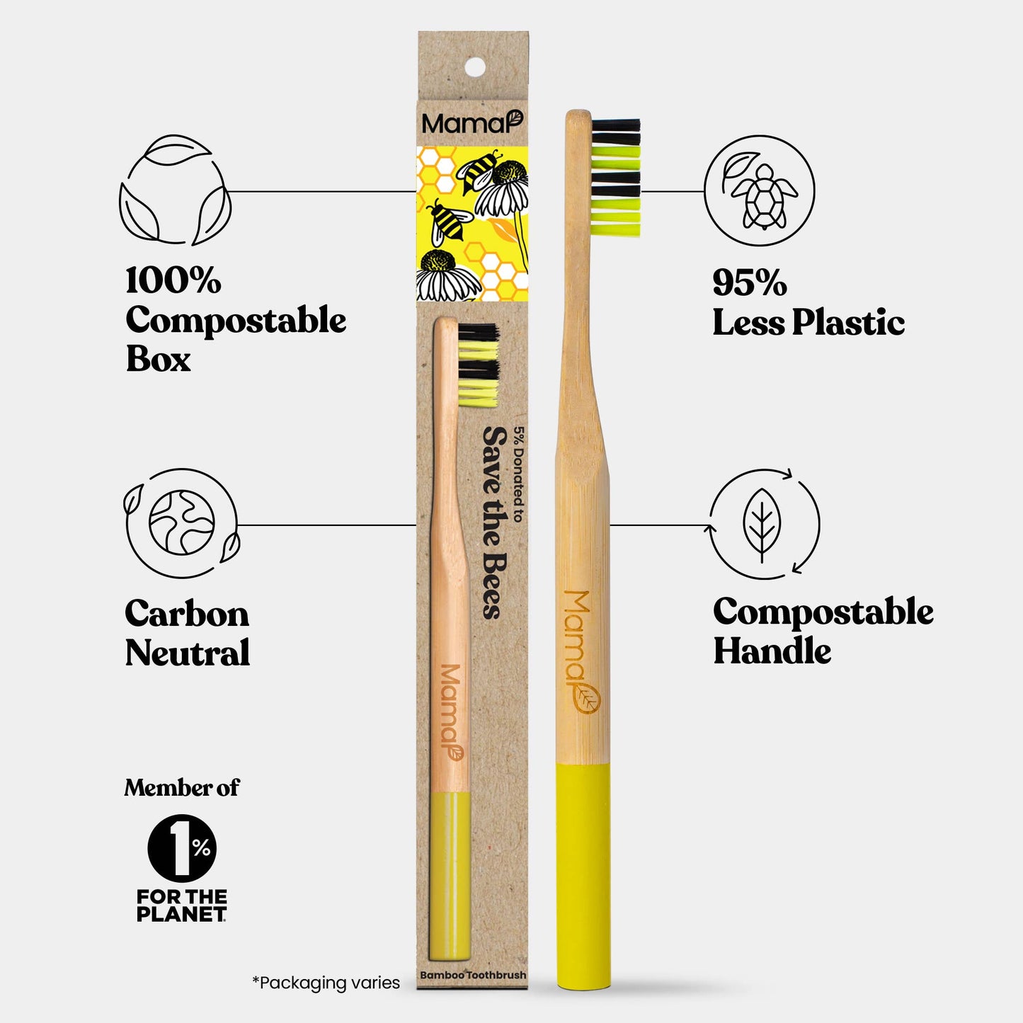 Bamboo Toothbrushes for a Cause: Save The Bees (Soft)