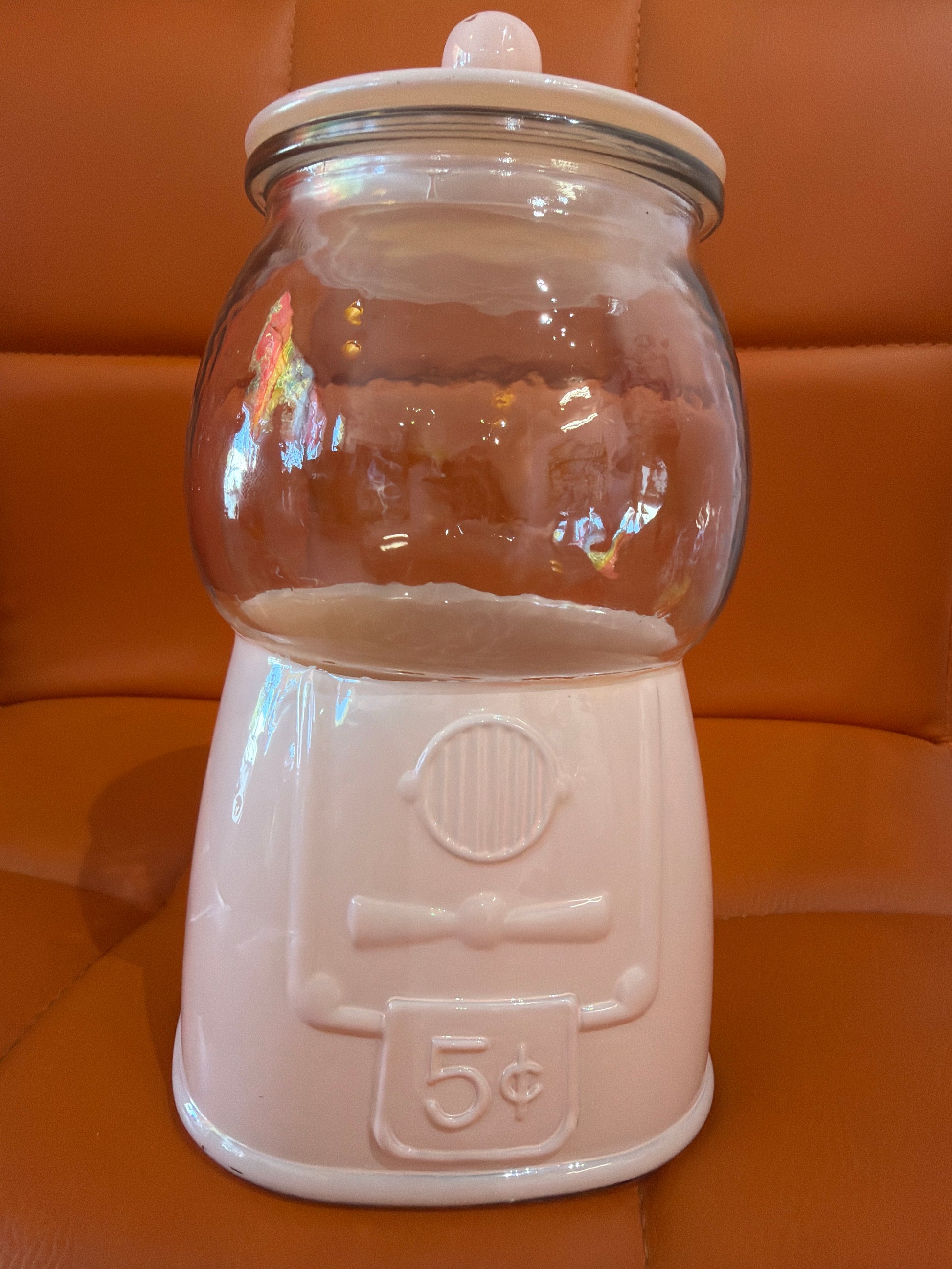 Pink “Gumball” Glass Jar