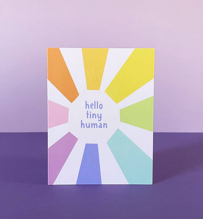 "Hello Tiny Human" New Baby Greeting Card