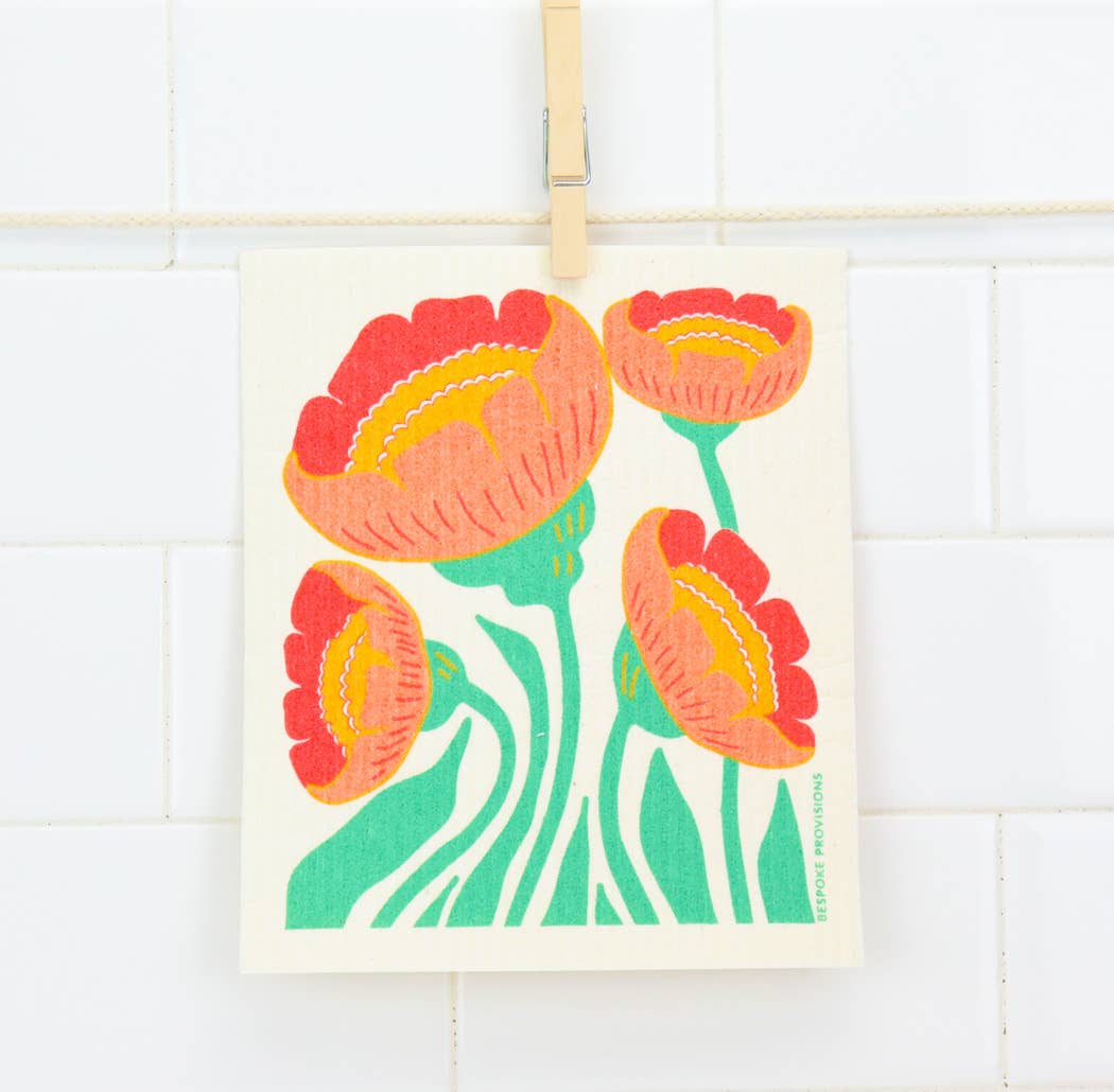 Eco Dishcloth - Peach Flower