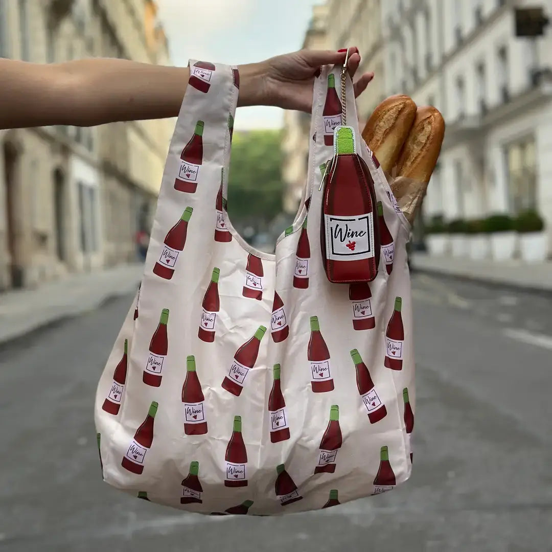 2-in-1 Bag Charm & Reusable Shopping Bag - "Hot Sauce" Bottle