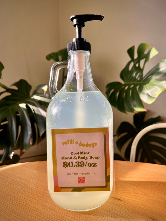 Liquid Body Wash / Hand Soap Refill - Cool Mint