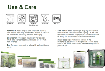 Reusable Stand-Up Storage Bags - 3 Piece Set