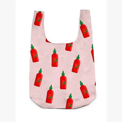 2-in-1 Bag Charm & Reusable Shopping Bag - "Hot Sauce" Bottle