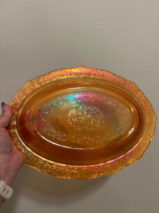 Orange Iridescent Platter