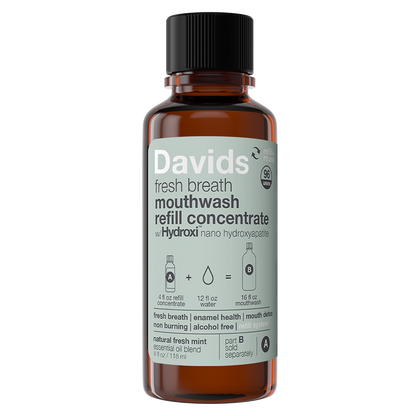 Davids Hydroxi™ fresh breath mouthwash - natural fresh mint mouthwash refill concentrate