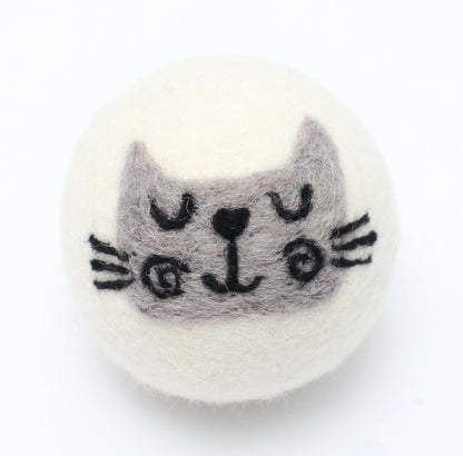 Wool Dryer Balls Gray Cat
