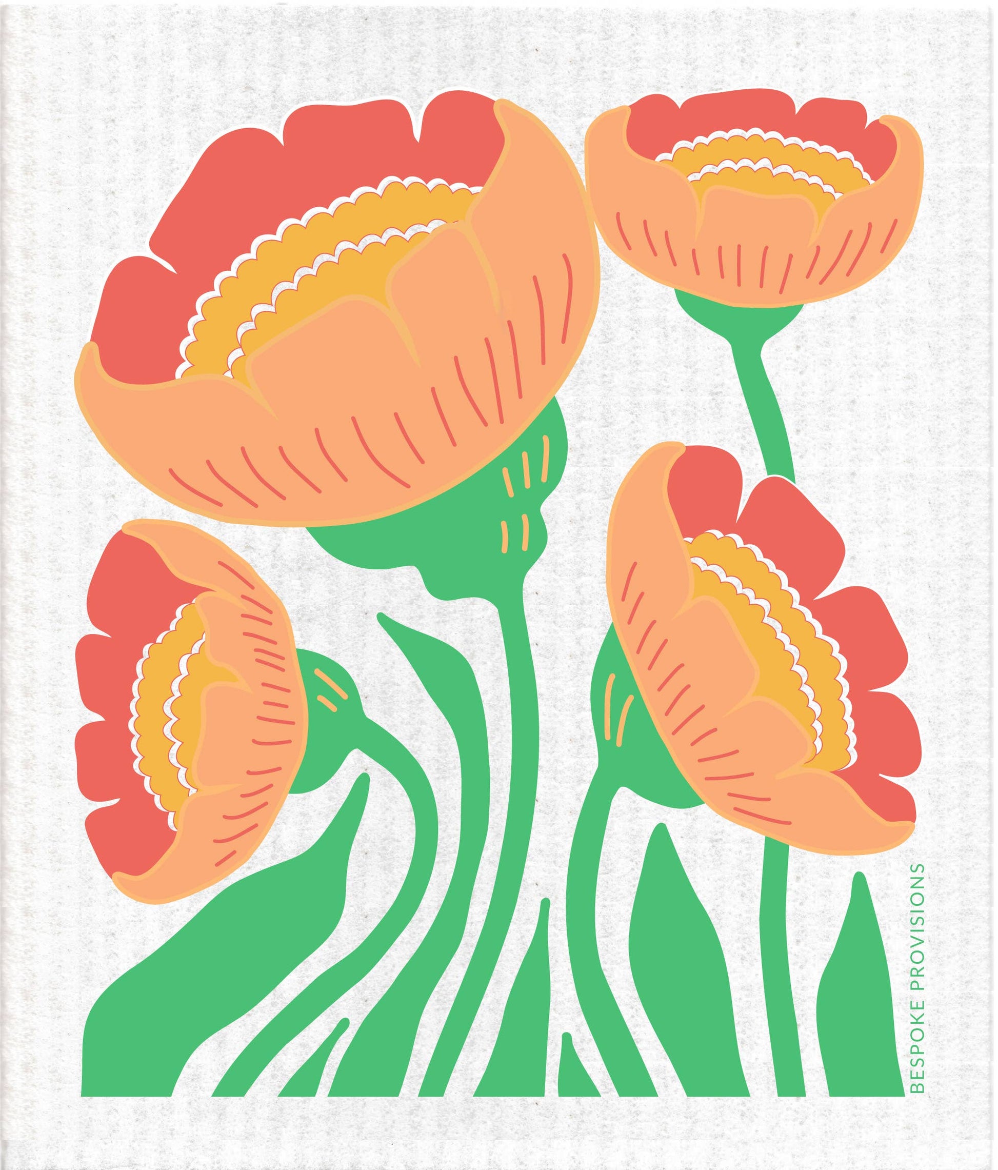 Eco Dishcloth - Peach Flower