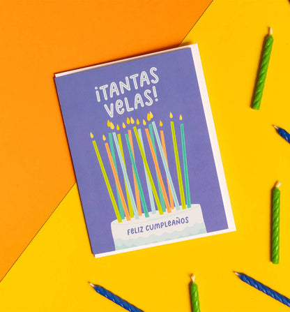 Tantas Velas Birthday Card | Spanish Candles Greeting Card