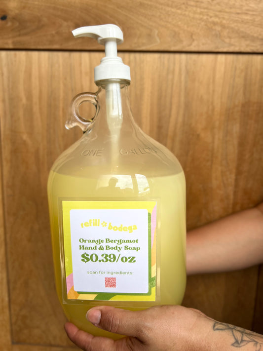 Liquid Body Wash / Hand Soap Refill - Orange & Bergamot