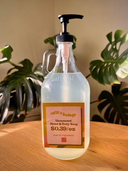 Liquid Body Wash / Hand Soap Refill - Unscented