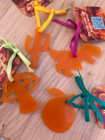 Recycled Pill Bottle Christmas Ornaments