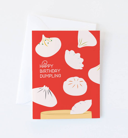 Happy Birthday Dumpling Food Theme Greeting Card