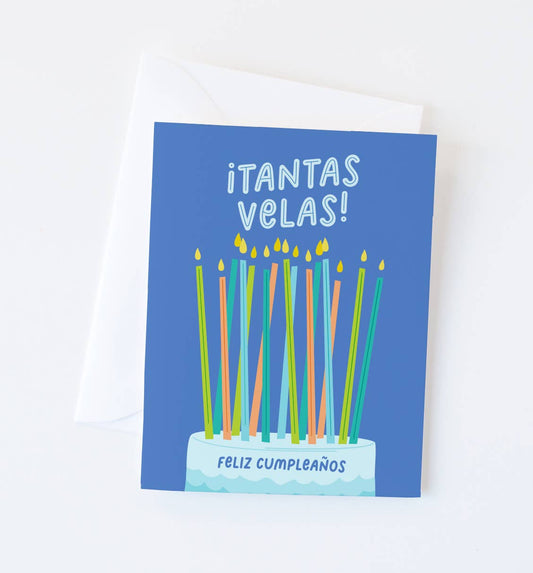 Tantas Velas Birthday Card | Spanish Candles Greeting Card