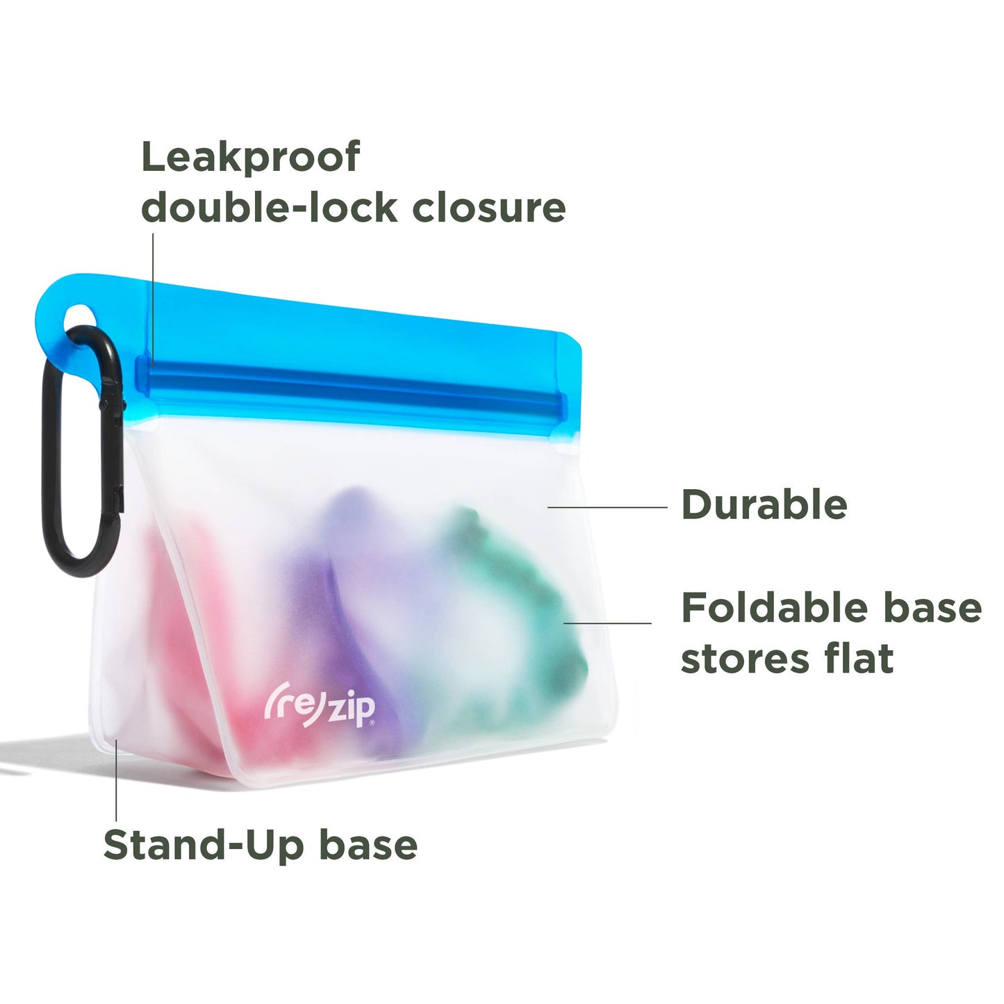Clip-On Reusable Storage Bags – 2 Pack: Blue