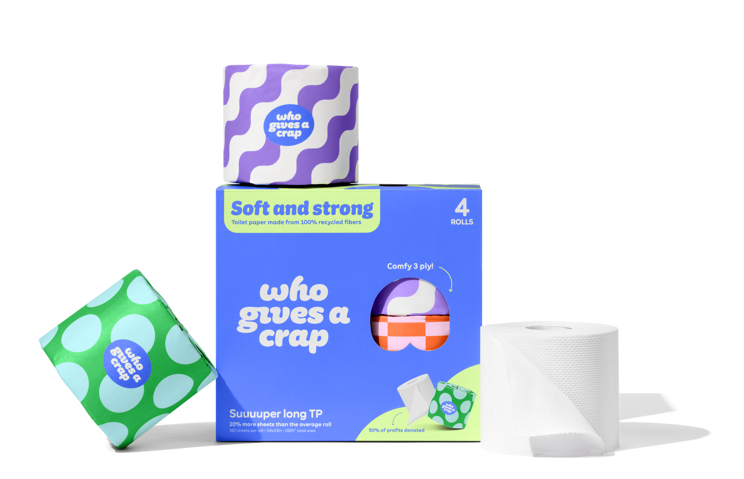100% Recycled Toilet Paper - 4 Pack