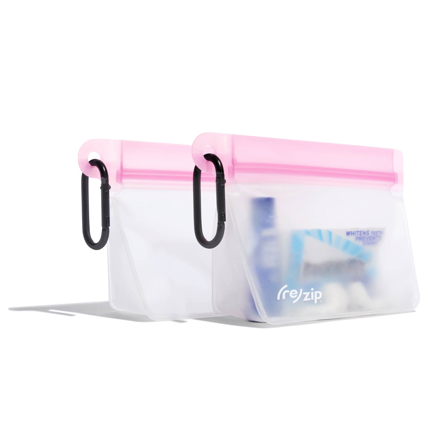 Clip-On Reusable Storage Bags – 2 Pack: Blue Pink