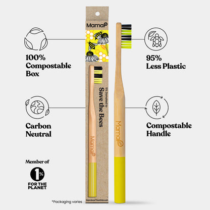 Bamboo Toothbrushes for a Cause: Save The Bees (Soft)