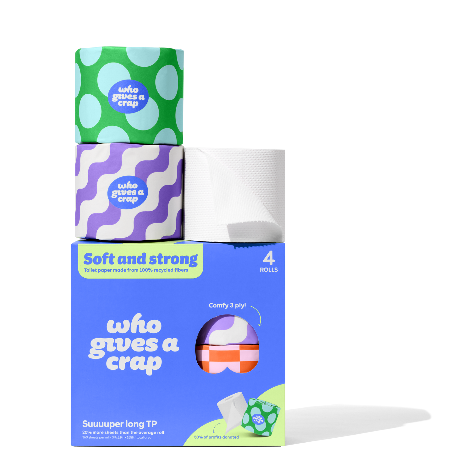 100% Recycled Toilet Paper - 4 Pack