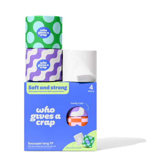 100% Recycled Toilet Paper - 4 Pack