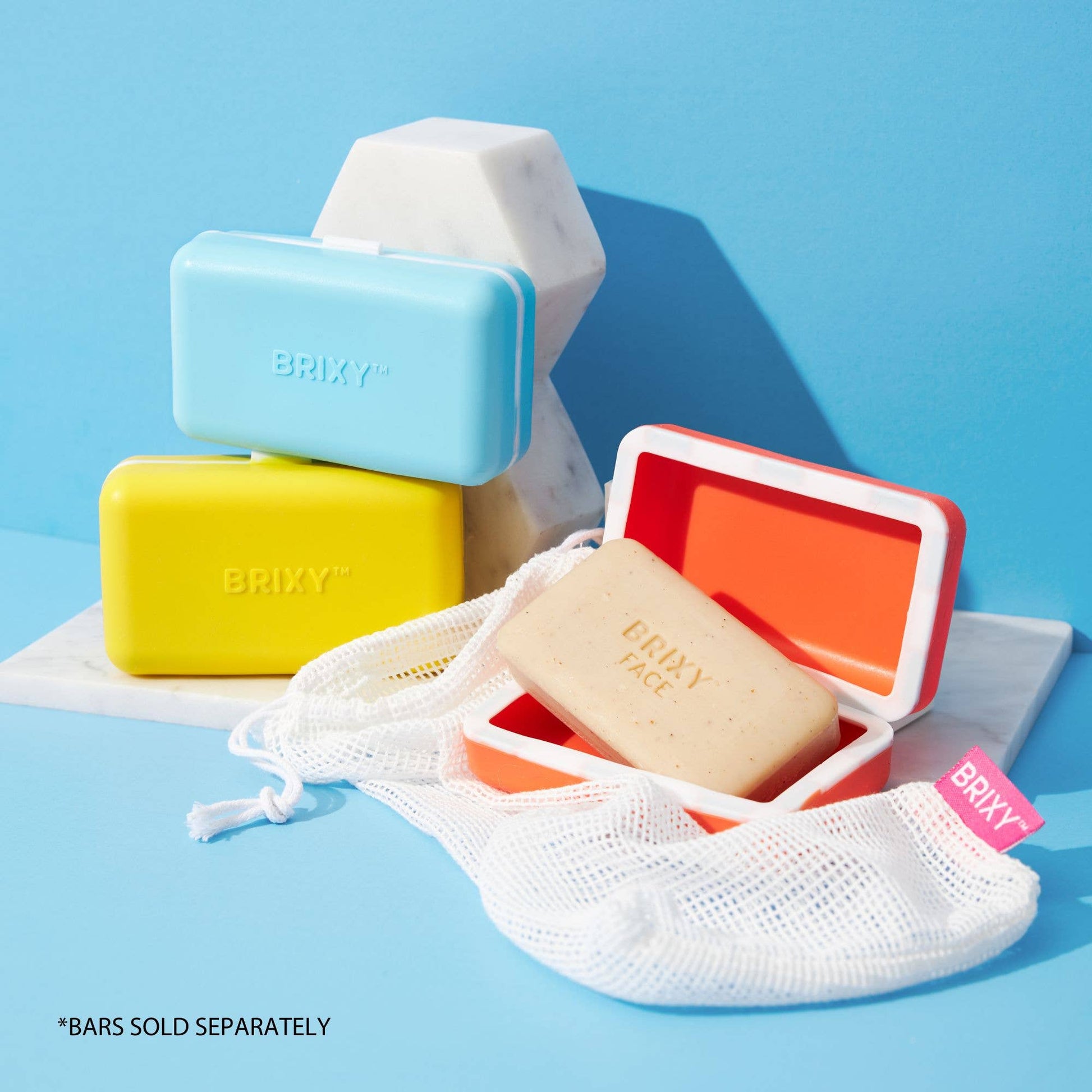 Beauty Bar Travel Case Set | 3 Containers + Cotton Mesh Bag