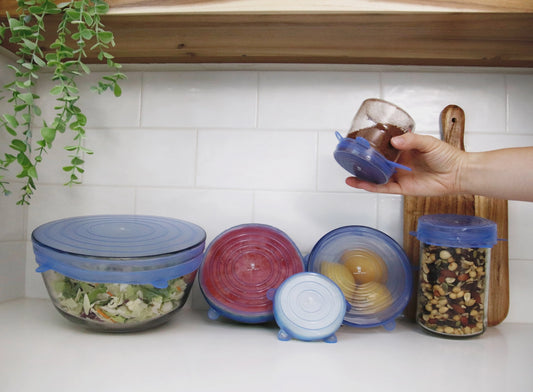 6-Pack of Reusable Silicone Bowl Covers
